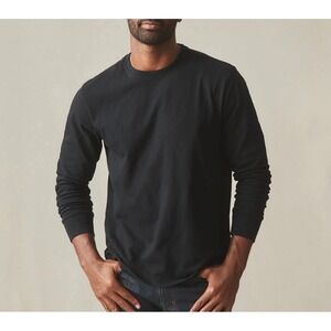 American Giant Men's Long Sleeve Slub Crewneck Tee T-Shirt Black M Medium NWOT